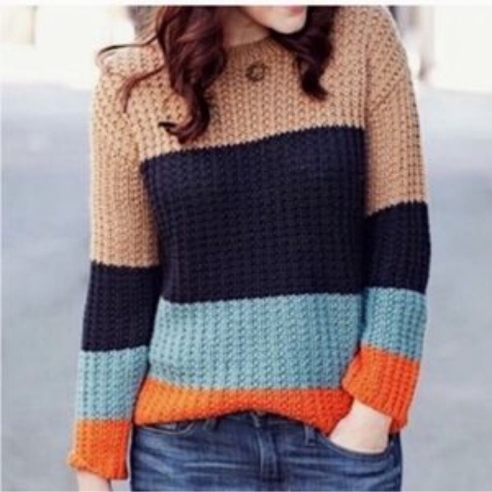 Anthropologie Sparrow Multicolor Crew Neck Sweater